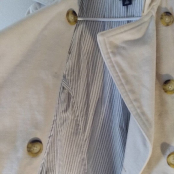 Vintage Gap Pea Coat Double Breasted Buckle Detail Front Pockets Soft Cream W M - Picture 5 of 15